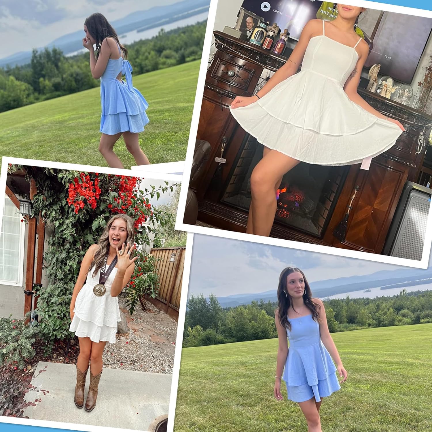 BNGD Women's Backless Bow Tie Spaghetti Strap Mini Dress Sexy Club Party Dresses - Image 8