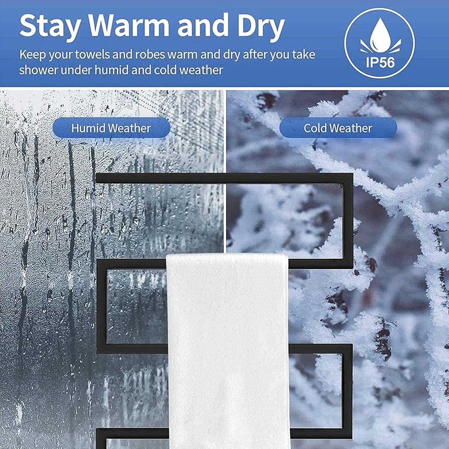 Wall Mounted Electric Heated Towel Rail, Bathroom Stainless Steel Electric Towel Warmer Drying Rack, Intelligent Temperature Heated Towel Rack