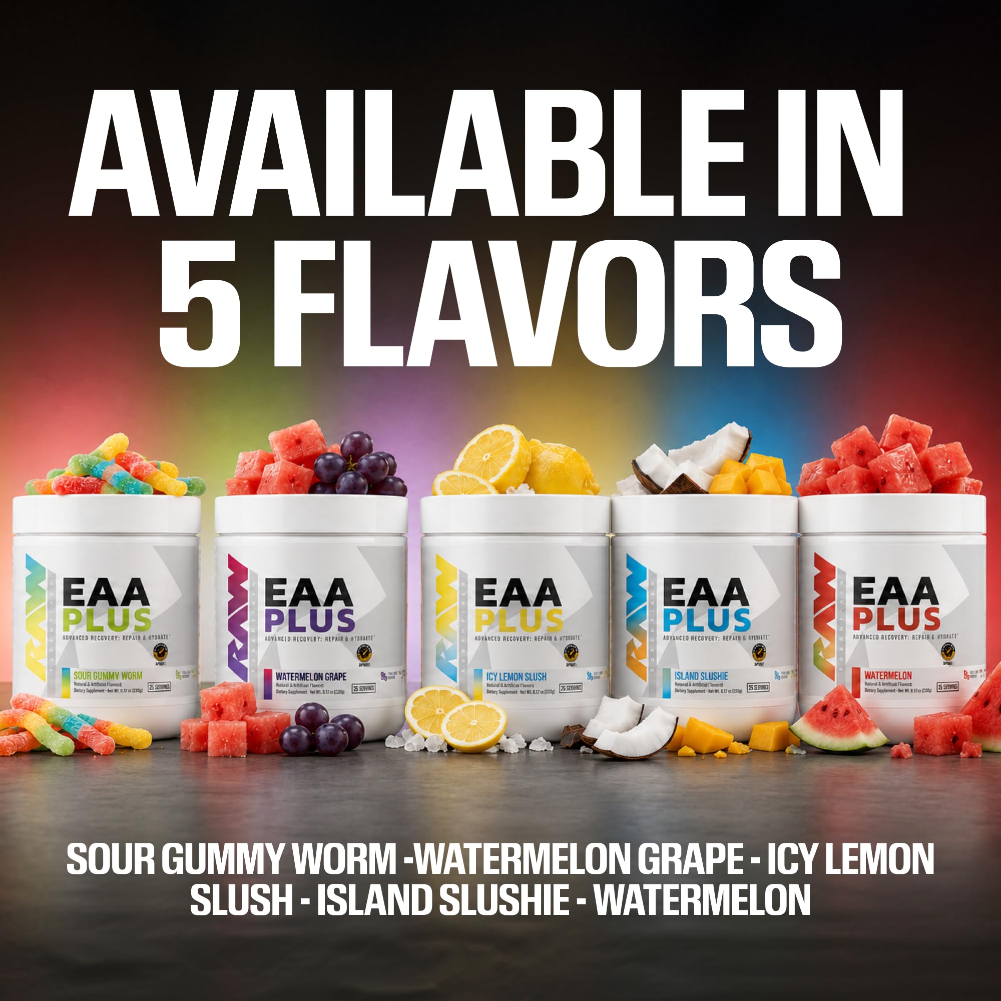 RAW EAA Plus, Amino Acids Powder, Watermelon Grape (30 Servings) - Pre Workout Amino Energy Powder for Advanced Endurance, Recovery & Lean Muscle Growth - BCAA Amino Acids Supplement for Men & Women — Amazon image 5