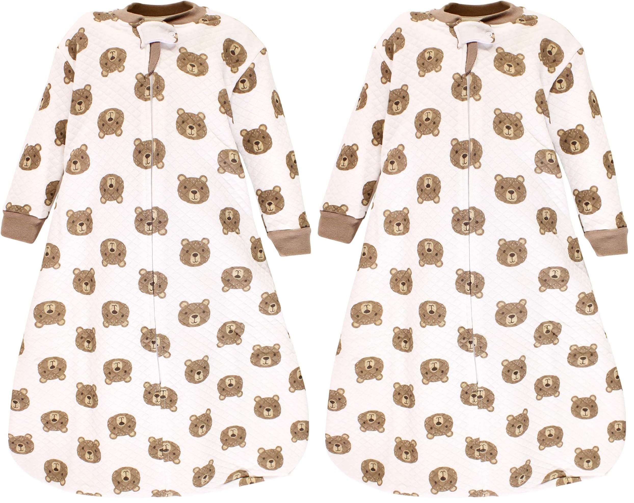 Hudson Baby Unisex Baby Premium Quilted Long Sleeve Sleeping Bag and Wearable Blanket