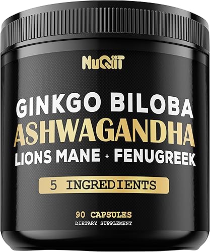 Ashwangdha Cápsulas de 4000 mg de semillas de fenogreco 2000 mg de Ginkgo Biloba 2000 mg y más Vinagre de sidra de manzana, vejiga Apoya la salud