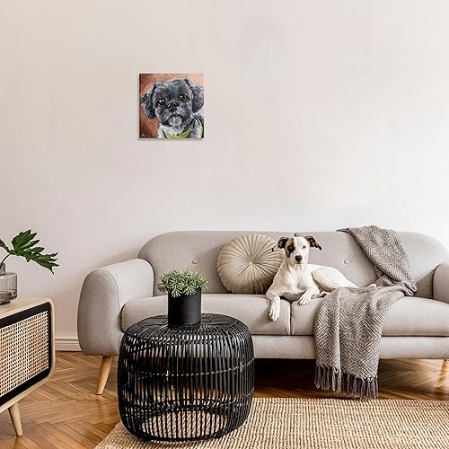 Miniatura 3 de Stupell Industries Lienzo decorativo para pared con retrato de perro Shih Tzu negro, diseño de Lindsay Kivi Fine Art