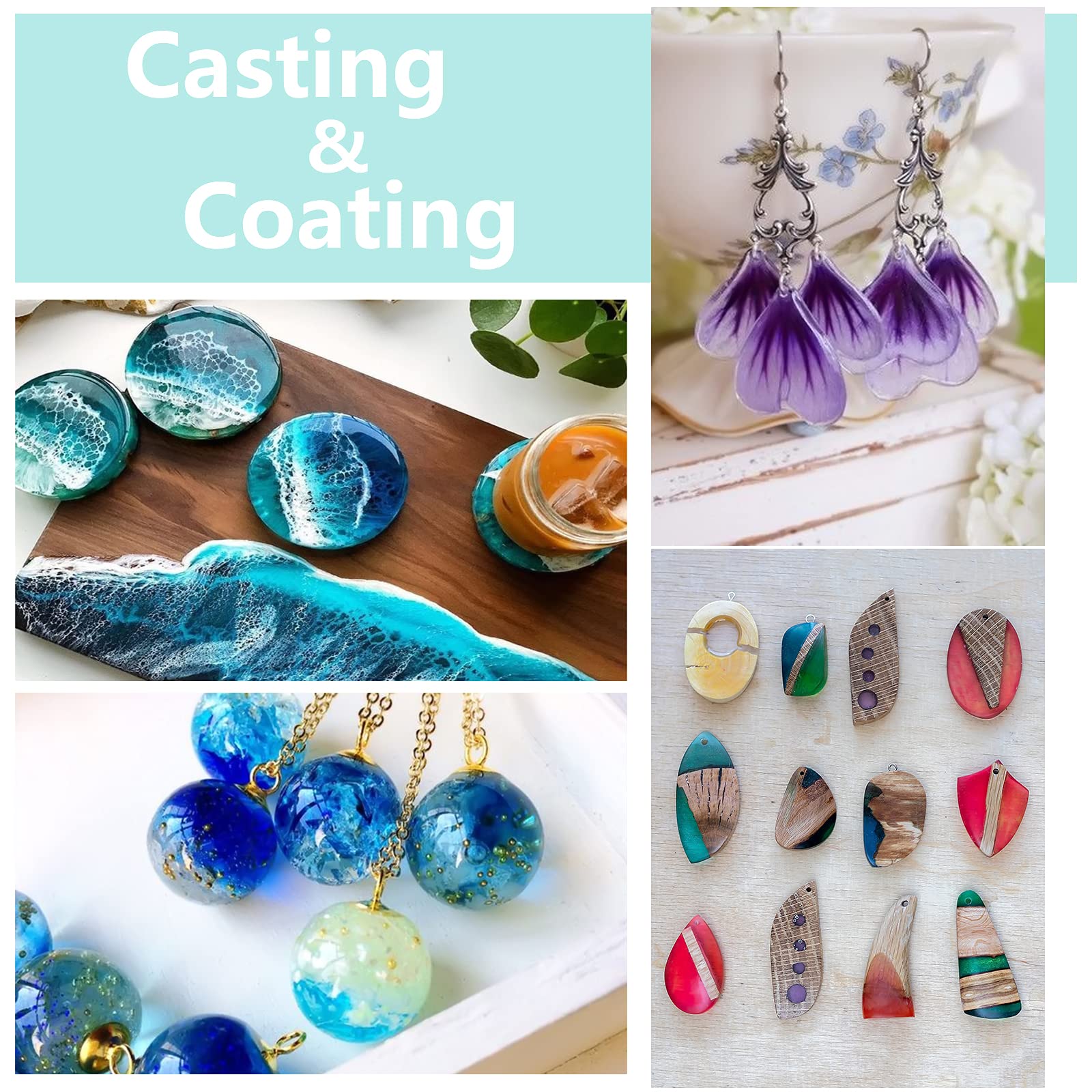 FansArriche Epoxy Resin Kit 360ml/385g Epoxy Resin for Casting and