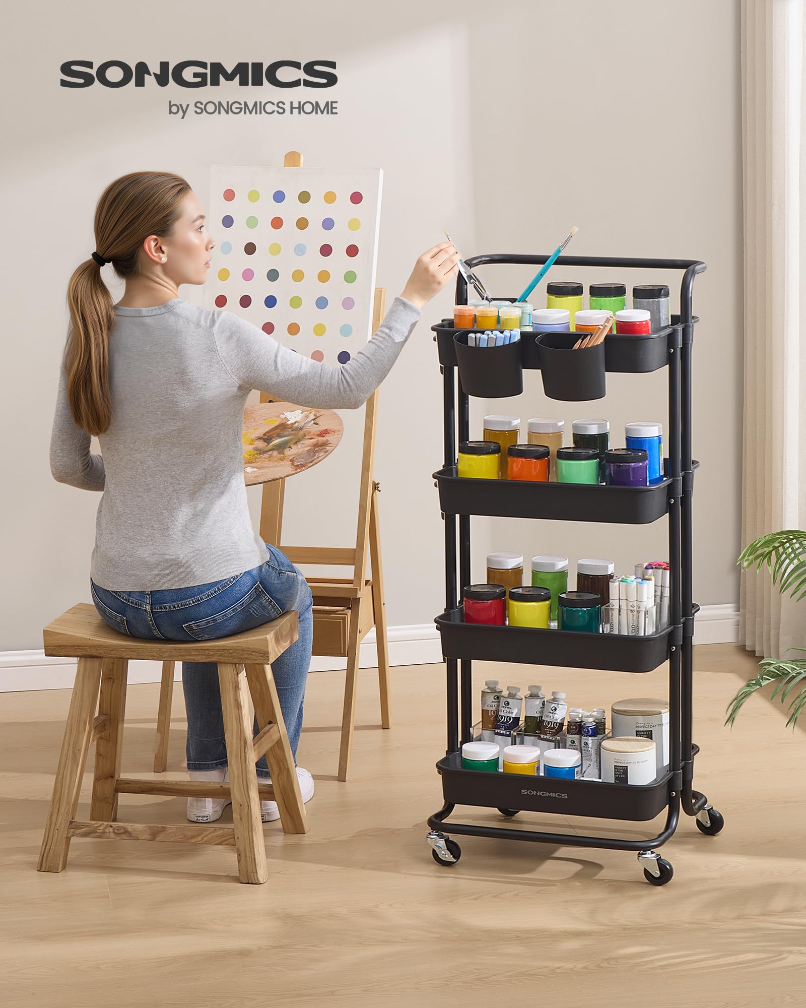 SONGMICS trolley met 4 niveaus | SONGMICS THUIS