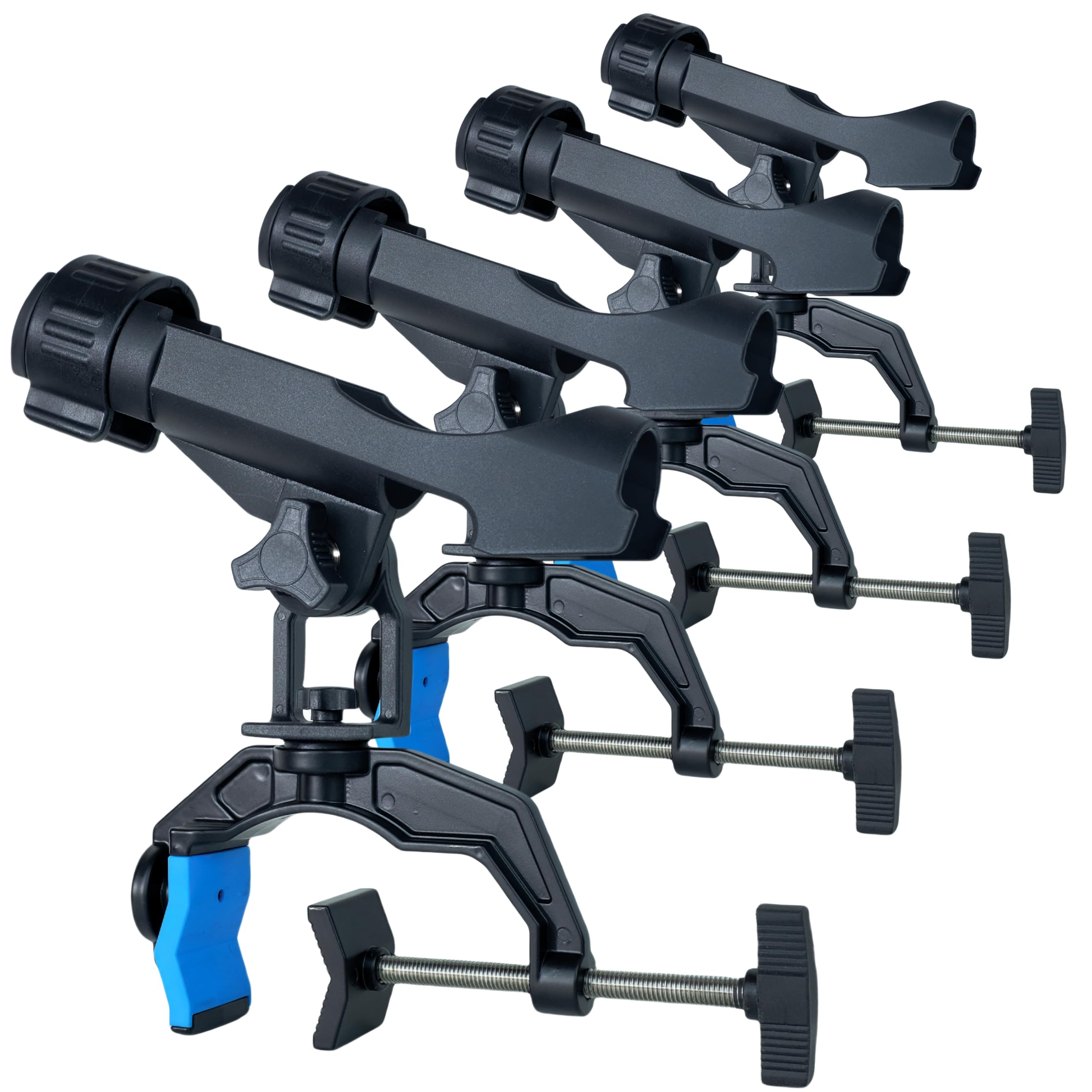Supports de canne à pêche pour bateau, support de canne à pêche amélioré avec pince élargie, design innovant en forme de V pour tube rond/carré, cadeau de pêche pour homme