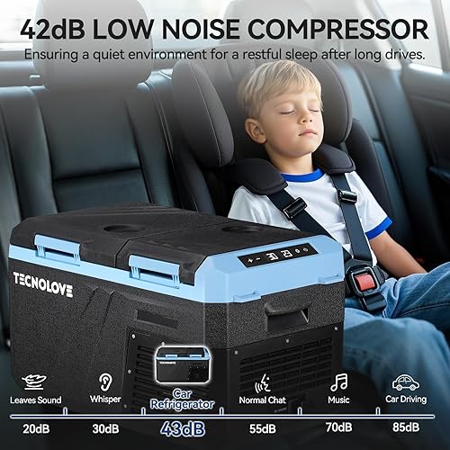 Miniatura 3 de Refrigerador de auto de 25 L, compresor portátil de doble zona de 27 cuartos de galón con puerta reversible, 100-240 V CA  12 V  24 V CC, control de