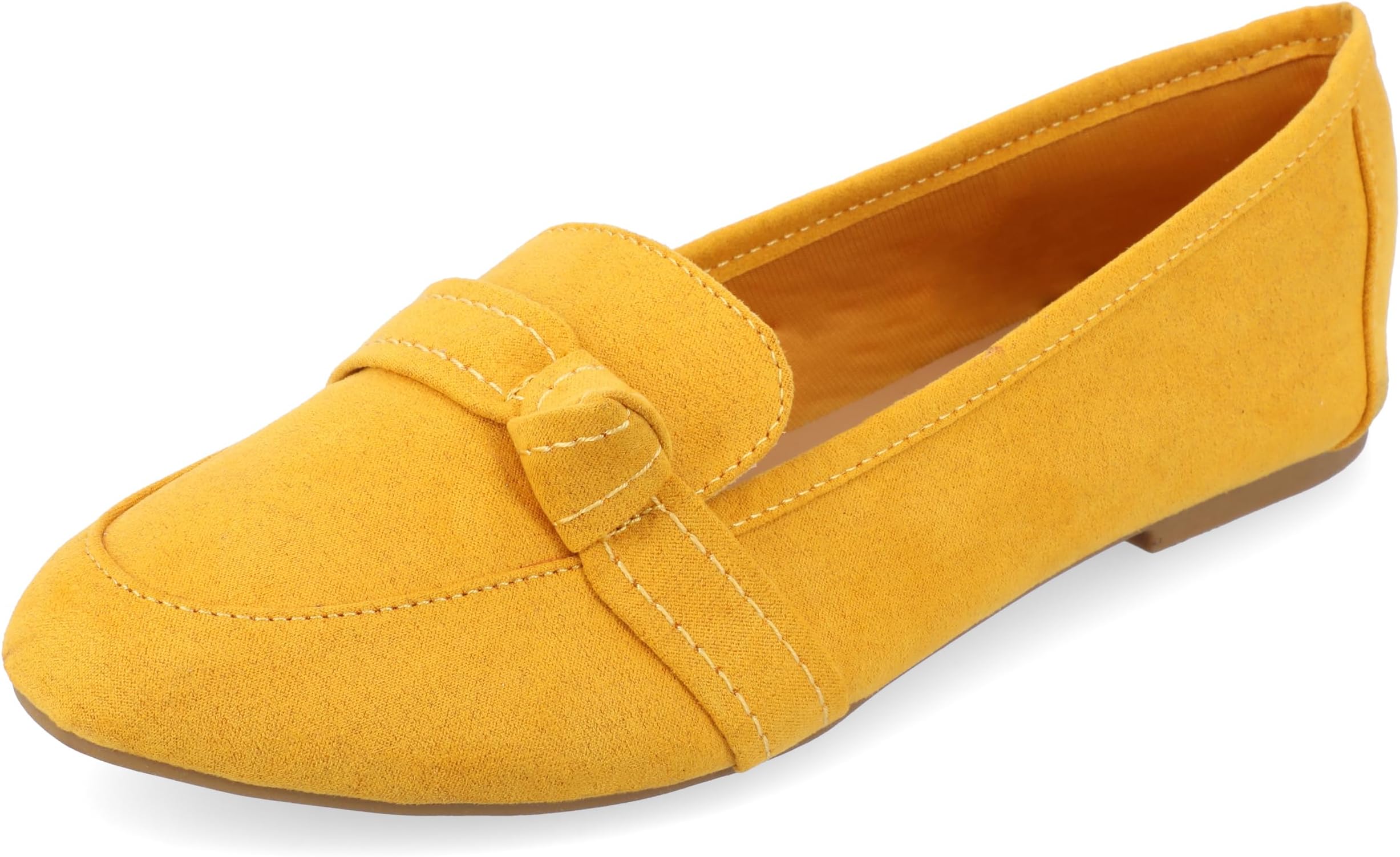 Womens Marci Loafer in Medium and Wide Width Footbeds with Knot Detail, Mustard, 10