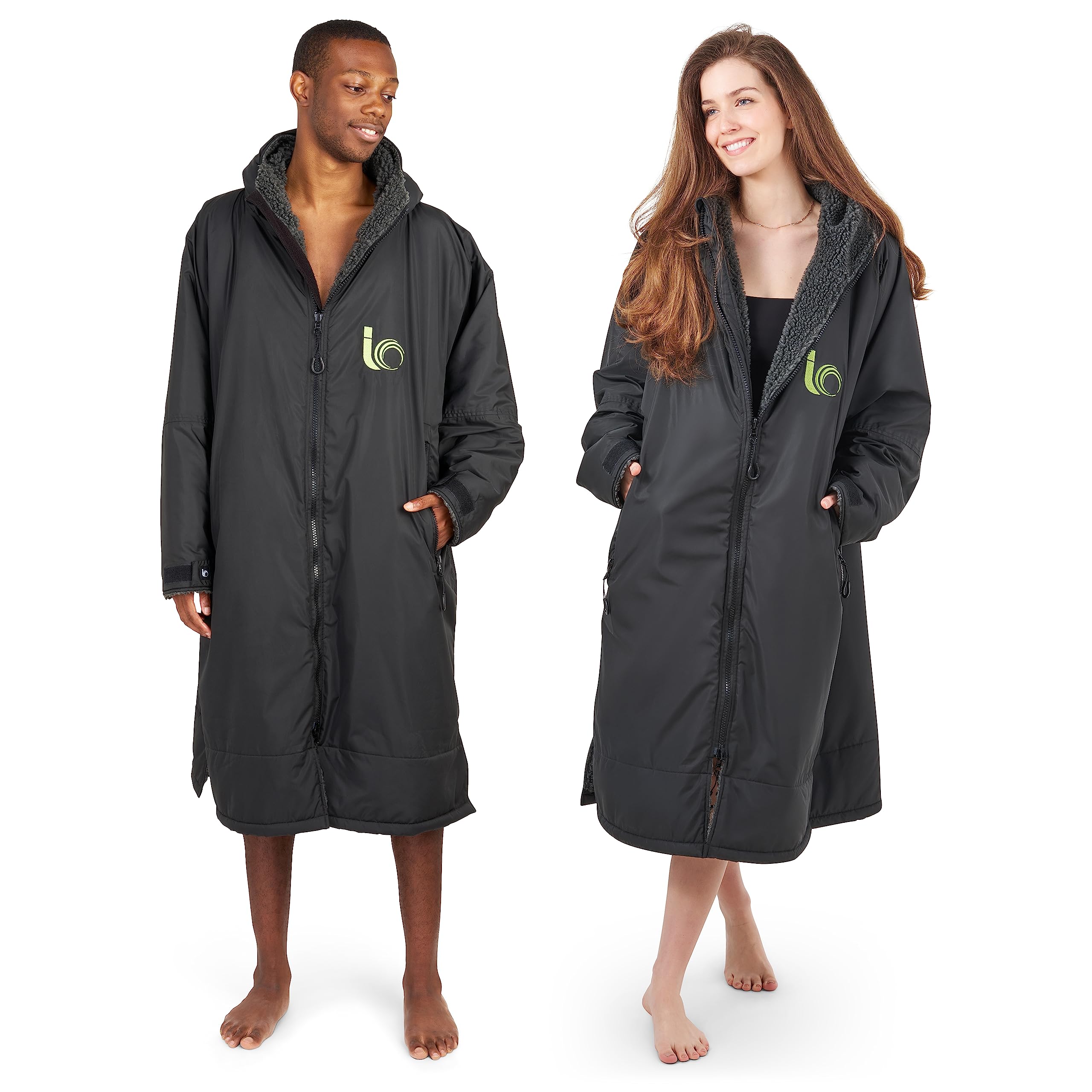 Intrepid Outdoors Unisex Black Waterproof Changing Robe - Warm Comfortable Change Poncho For Swimming, Surfing, Outdoors
