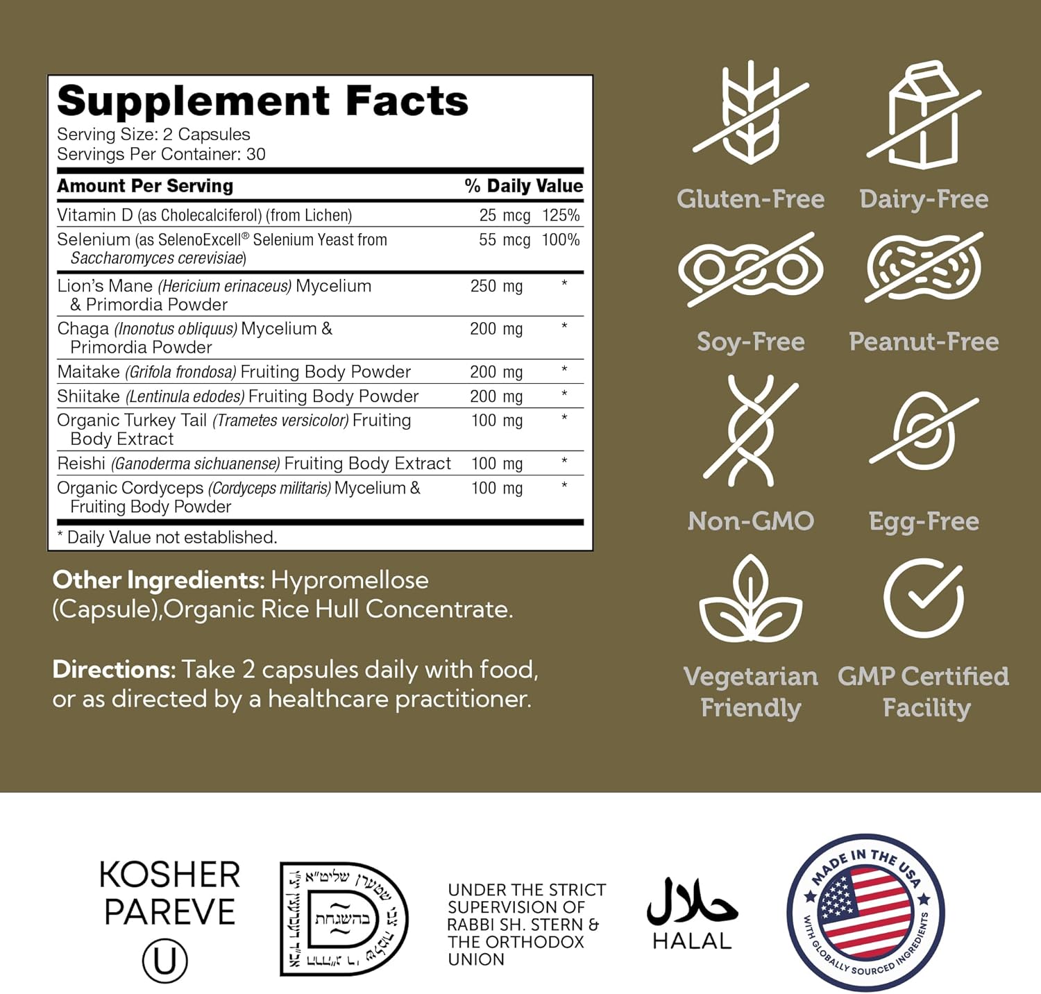 Zahler Mushroom Complex Premium Mushroom Blend, Focus, Calmness & Immunity Support, 60 Capsules. - Image 5