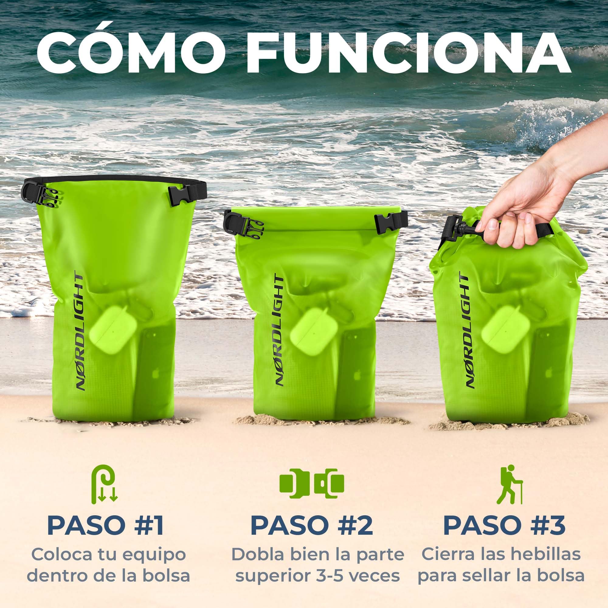 Nordlight Mochila Impermeable Roll Top 25L - Hybrid 25" | Bolsa Seca Con Compartimento Para Portátil De 15 Pulgadas, Bolsillos Exteriores E Interiores, Sistema De Transporte Acolchado — view 7