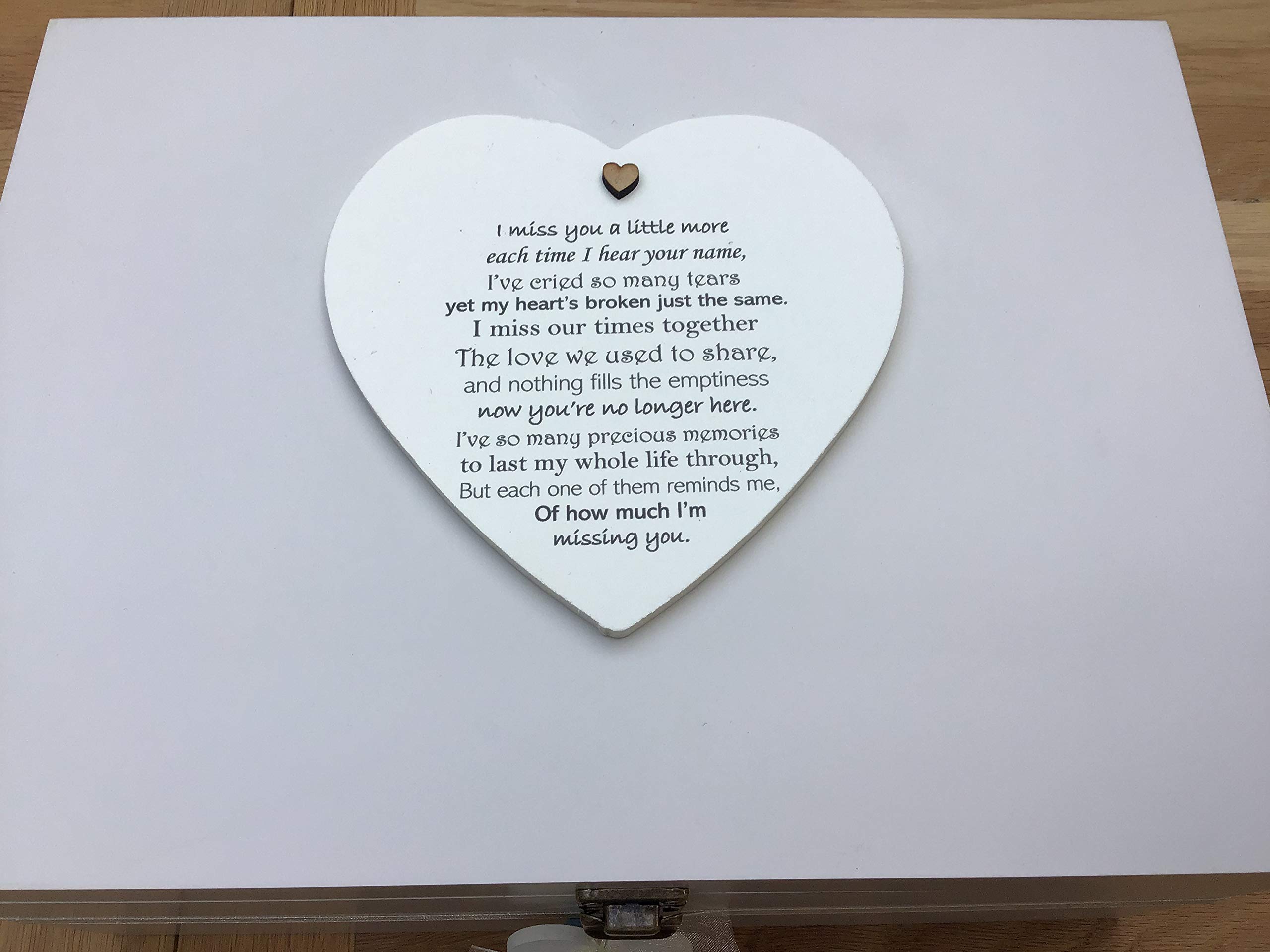 Caja de memoria de recuerdo personalizable con texto en inglés "SON Memory Box" para la pérdida de un hijo duelo muy grande hija o cualquier nombre o texto