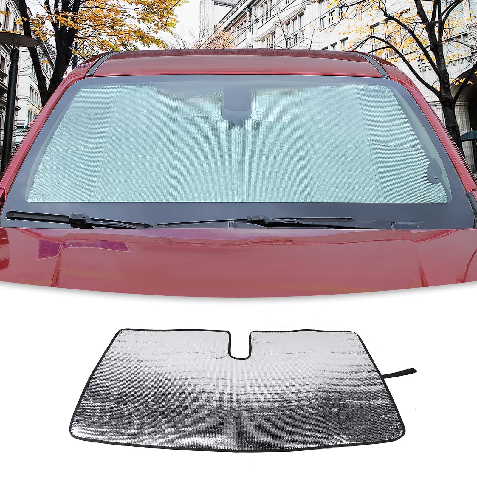 CherCar for Colorado Windshield Sunshade Anti UV Rays Front Sun Visor Shade Cover Trim Compatible with 2015-2023 Chevrolet Colorado & GMC Canyon GMC Sierra 2014-2022