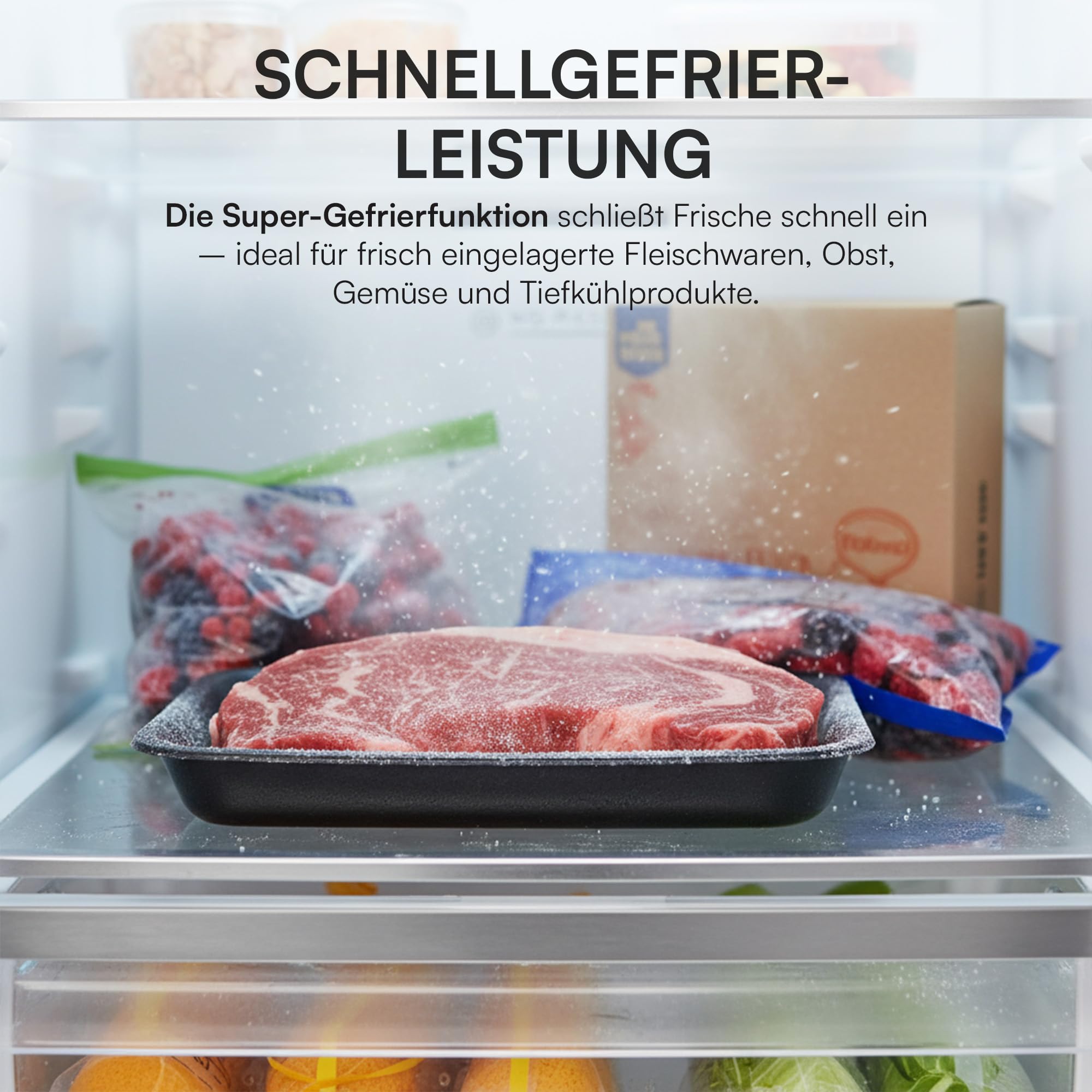 HFF-M272NFCE++ – 272 L NO FROST Gefrierschrank/Convertible Kühlschrank & Gefriergerät, LED‑Display, Elektronische Steuerung, Weiß‑Optik, 5 Jahre Garantie (Weiß)