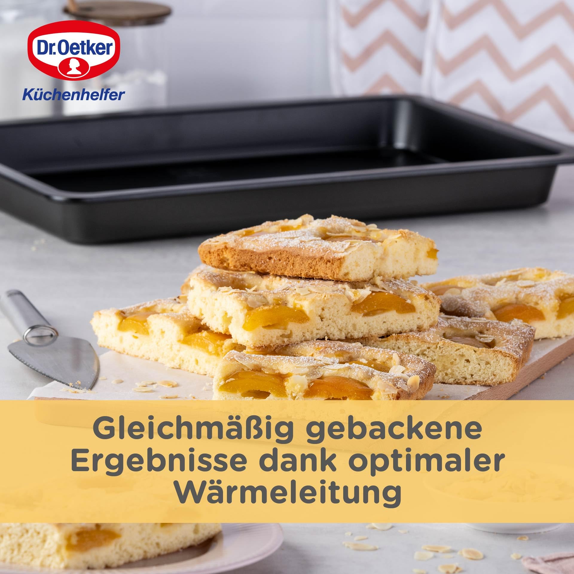Dr. Oetker 1450 Blacha Do Pieczenia Z Bardzo Wysoką Krawędzią, Czarny, 42 x 29 x 4 cm