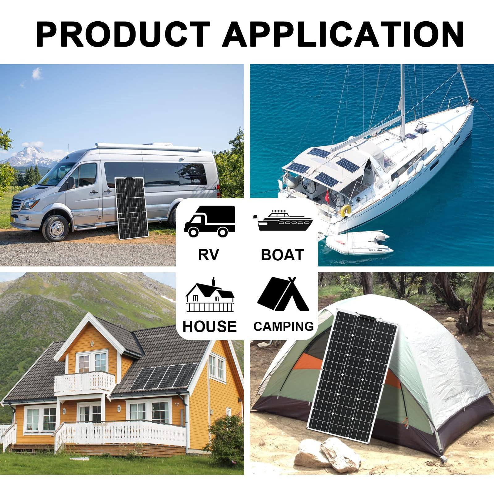 Panel Solar Flexible De 100W, Monocristalino De 18V Con Controlador Solar De 30A, Impermeabilización IP67 Y Módulos Solares De Alta Eficiencia Para Techos, Vehículos Recreativos Y Más