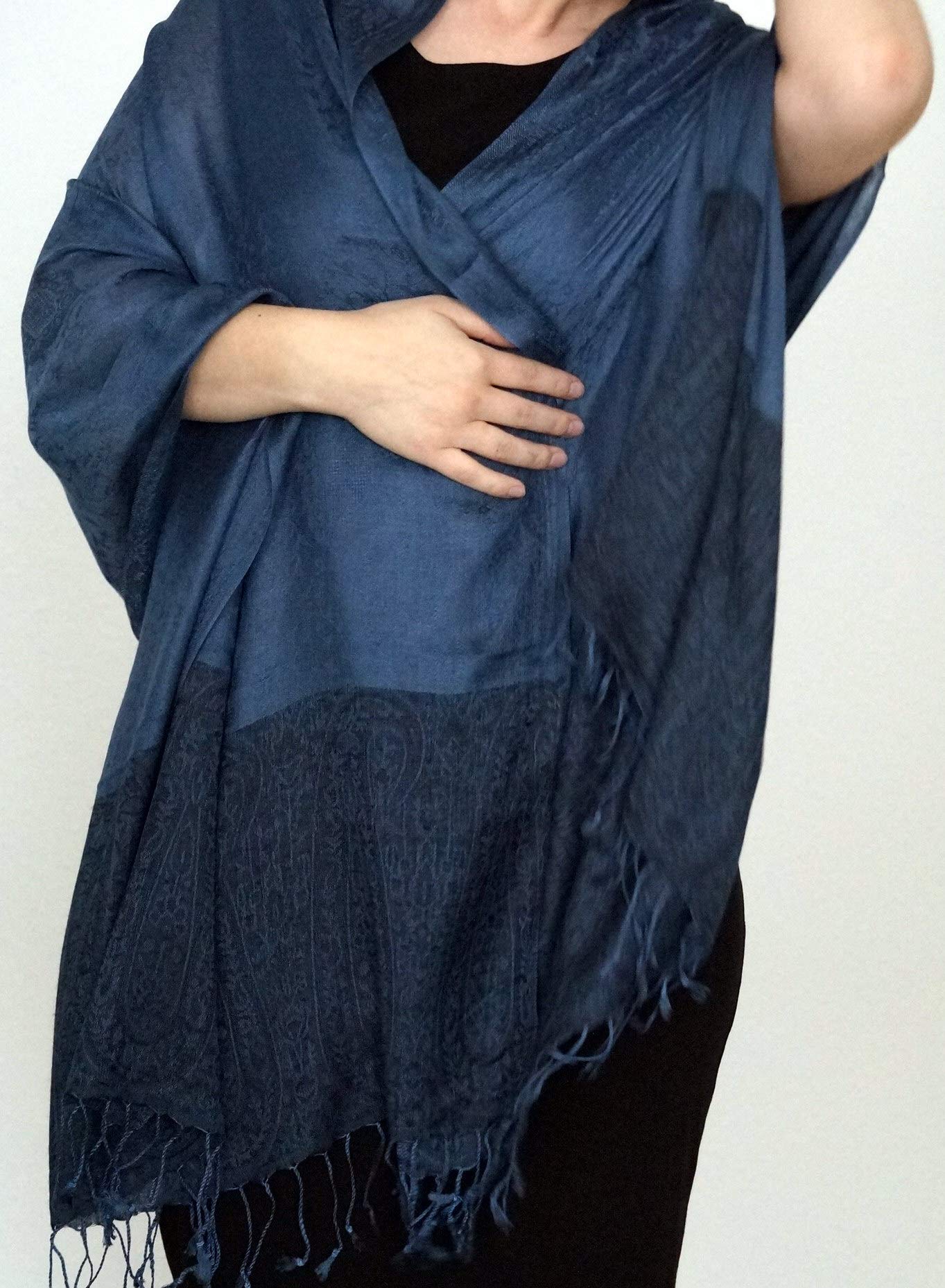 Handgewebter Kaschmir Schal in Dunkelgrau Farbe für Klassische Damen mit klassischen Outfits und geschmack - 75cm x 200cm