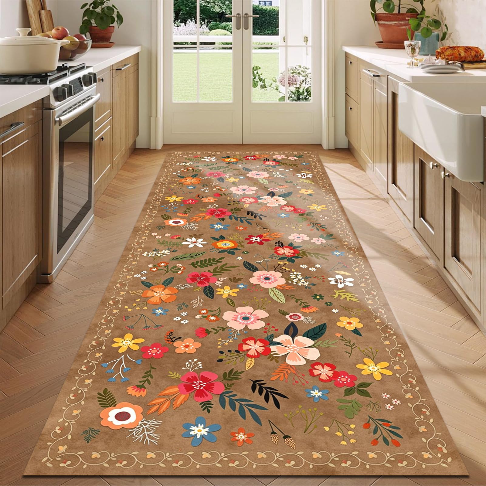Laegnfho B2144 Hallway Runner Non Slip Carpet Runners For Hallway Long Hall Runner Washable Floor Carpet Low Pile Area Rug For Entryway Kitchen Entrance Laundry Bedroom 80 X 300 Cm