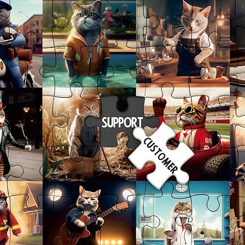 Miniatura 7 de Rompecabezas de 1000 piezas para adultos, rompecabezas con temática de gatos, divertidos rompecabezas de trabajo de gato con animales