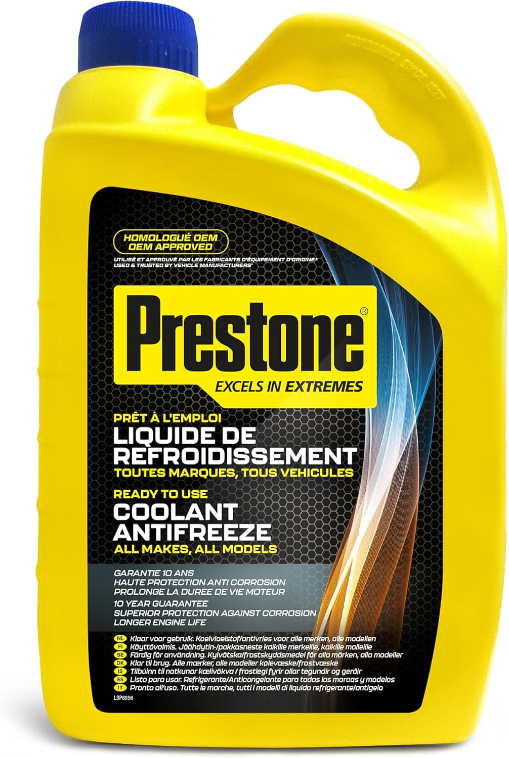 Prestone PAFR0039A Antifreeze Coolant For All Vehicles Ready to Use, 4