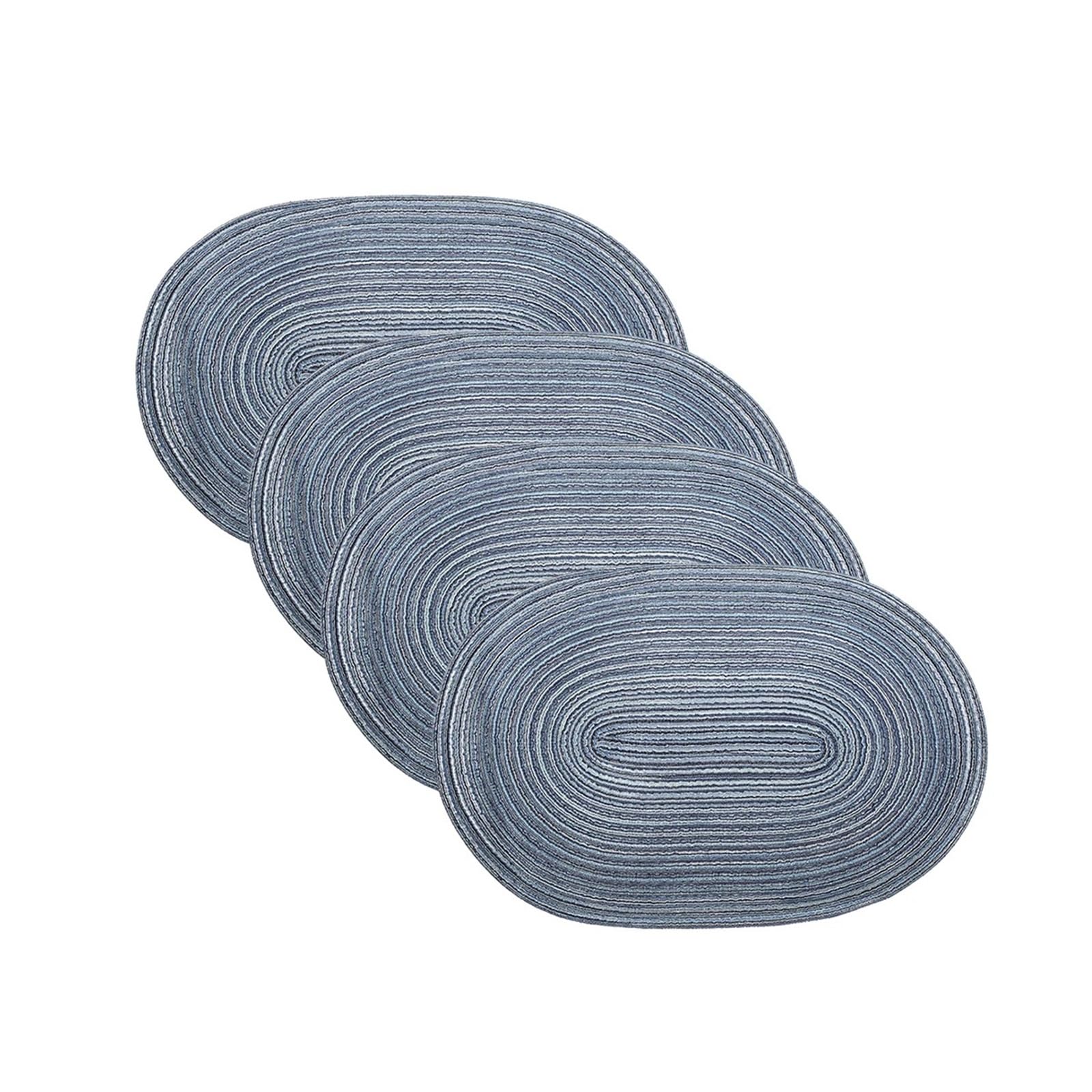 Woven Placemats 4/6/8pcs Oval Table Mat Woven Ramie Placemats Anti Slip Dining Mats Tableware Bowl Pads Cup Coasters