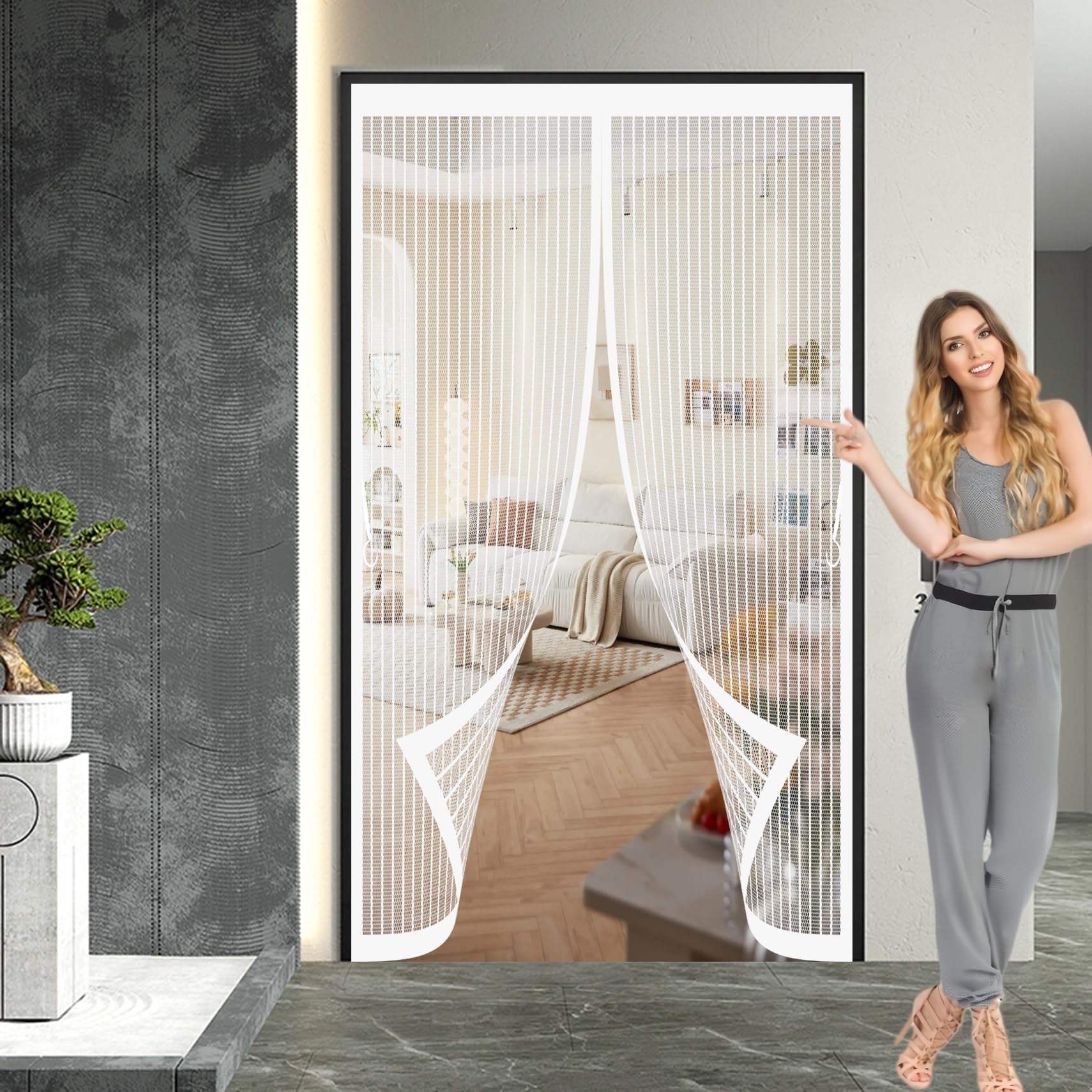 Moustiquaire Porte Aimantée 107 x 141 cm robuste en maille fine