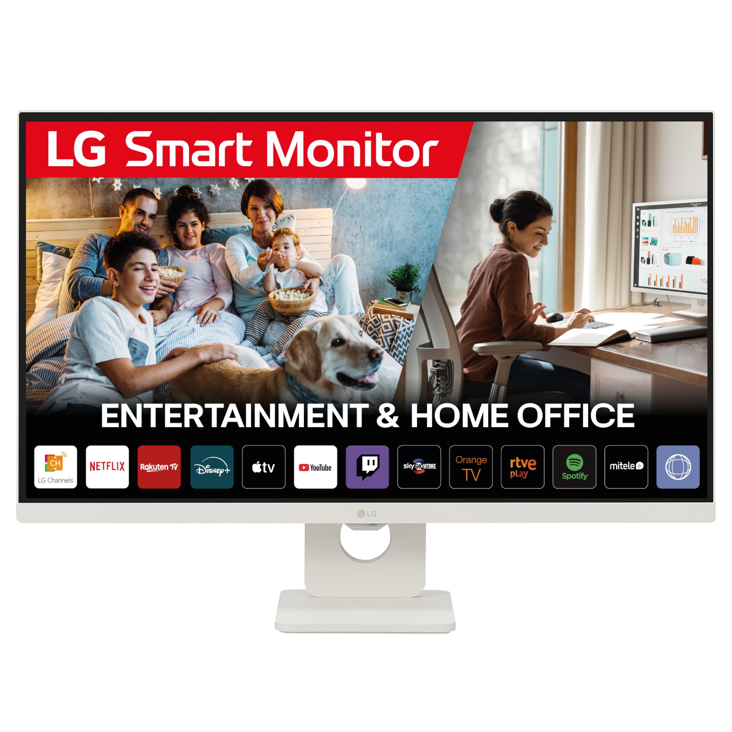 LG 27U731SA-W - Monitor MyView 27", Panel IPS, (3840 x 2160), 60Hz, 5ms (GtG), WebOS 24, DCI-P3 90%, Ajuste en Inclinación (Eje Horizontal), Blanco