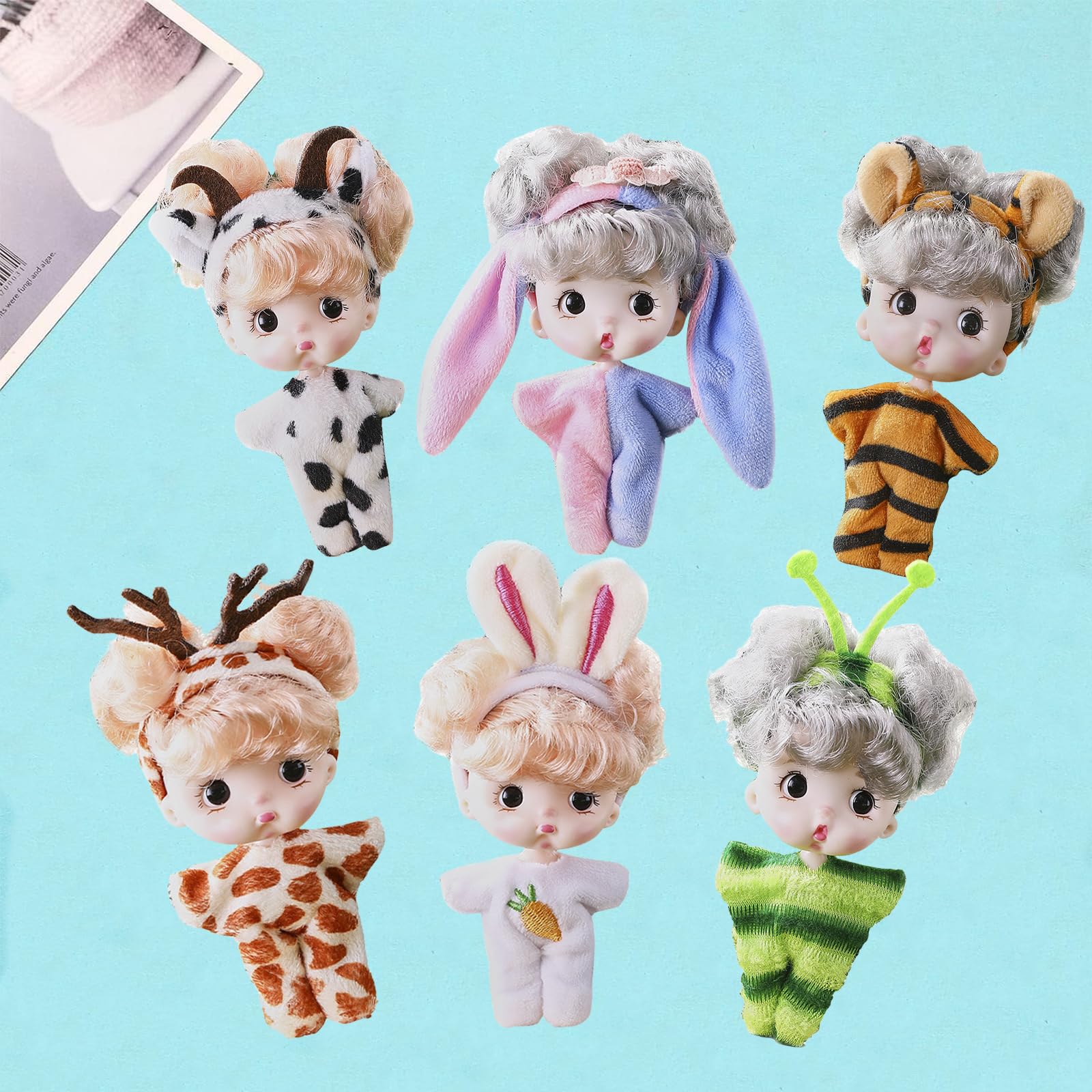 Mini Reborn Baby Dolls - Realistic Tiny Babies with Animal Clothes, 3 Pcs Sleeping Rebirth Dolls for Kids - Image 4