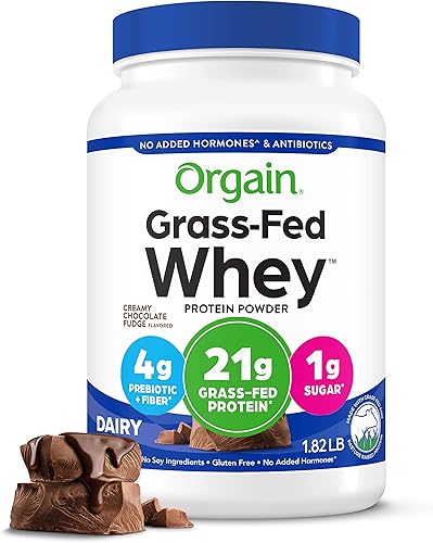 De Orgain Grass Fed Whey proteína en polvo 2 sabores 11 onzas 12 unidades