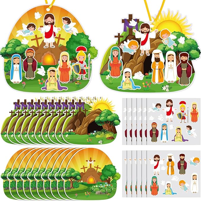 Amazon.com: Frienda 60 Sets Make an Easter He Live Sticker Scenes ...