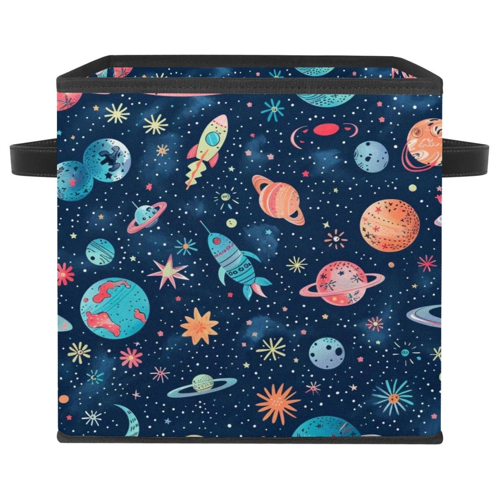 Boîte de rangement en forme de cube Cute Universe tissu pliable