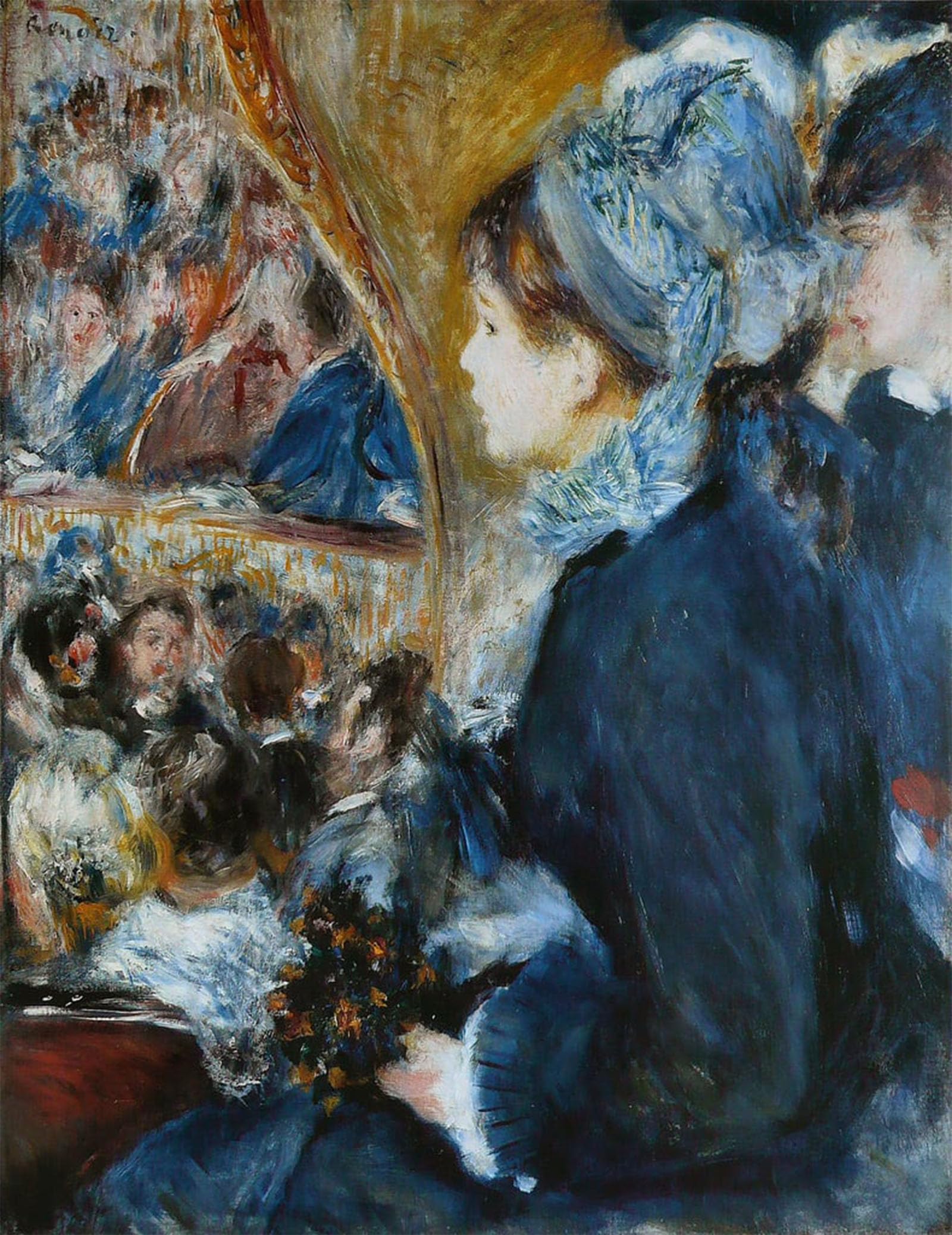 SERENDIPITP Abstract Painting Mural Print Picture Wall Decor Painting At the Theatre by Pierre Auguste Renoir Vintage Wall Artwork for Home Decor 60x90cm