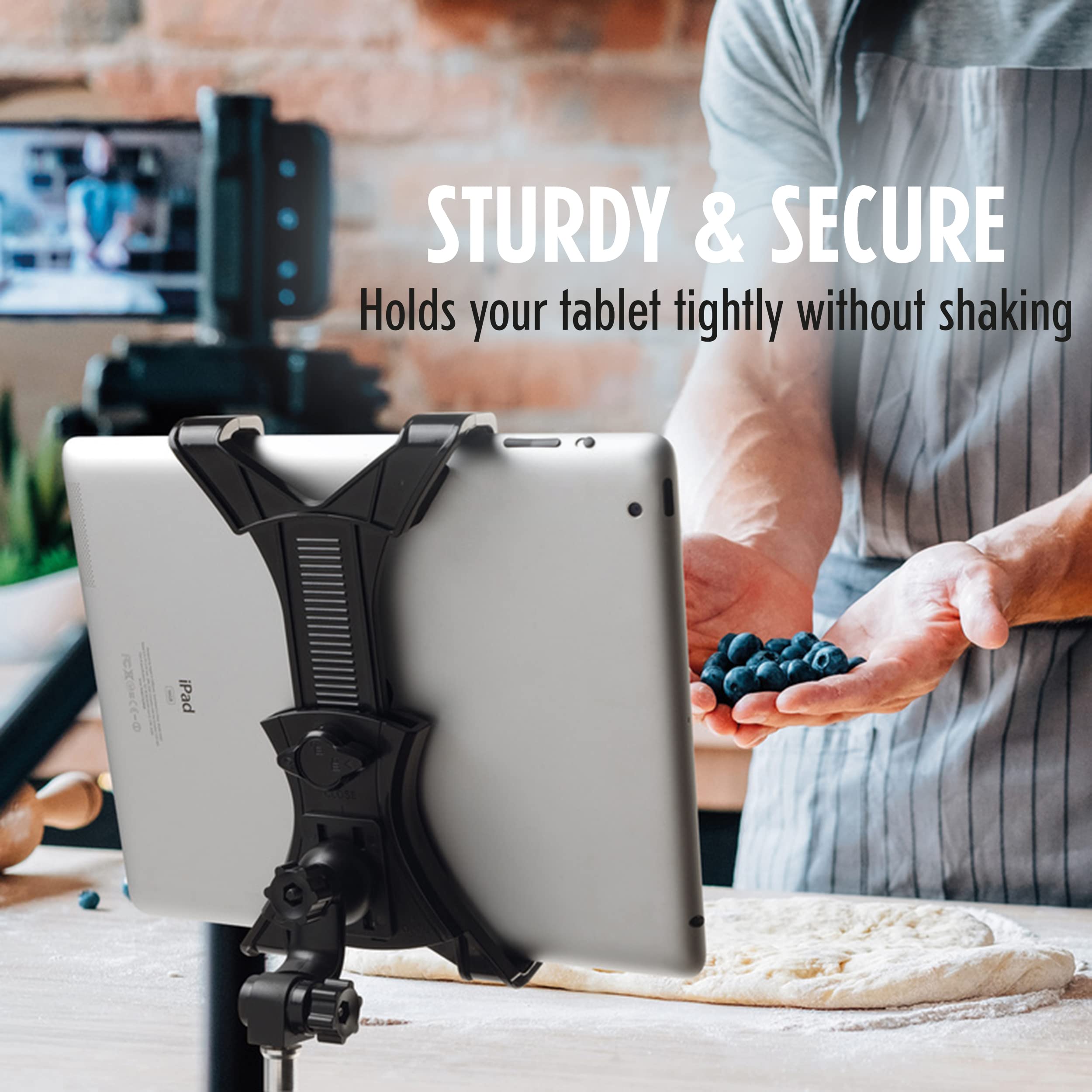 Soporte para tablet y teléfono con trípode Intempo EE5964BLKSTKEU Sync, extensible hasta 2M, soporte ajustable de 360 grados, diseño manos libres, perfecto para llamadas de vídeo y vídeo