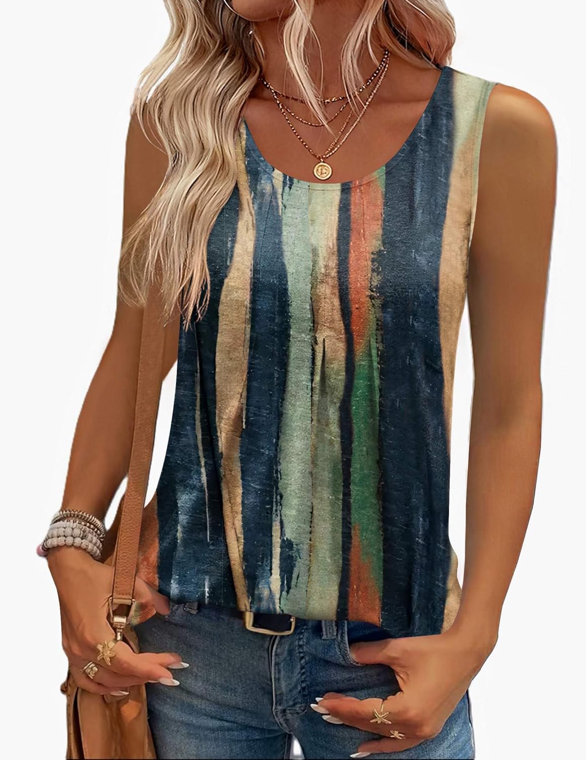 Zeagoo Womens Tank Tops Sleeveless Pleated Crew Neck Summer Tunic Tops Dressy Loose Fit Business Casual Blouses 2026 - Image 2