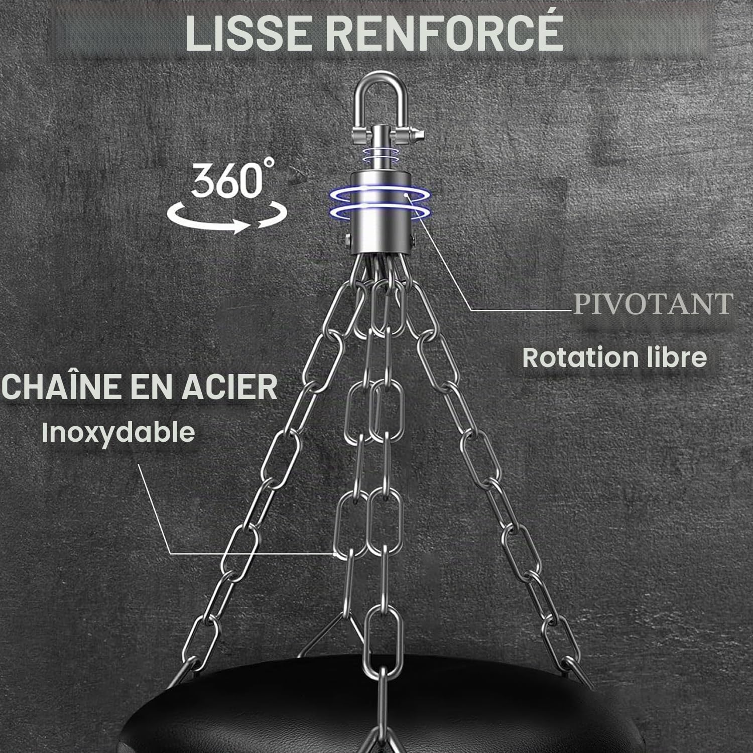 Sac de Frappe pour Adultes, 1,2 m PU Lourd Sac de Boxe Ensemble avec Gants de 340,2 g pour MMA, Kickboxing, Boxe, karaté, entraînement à la Maison