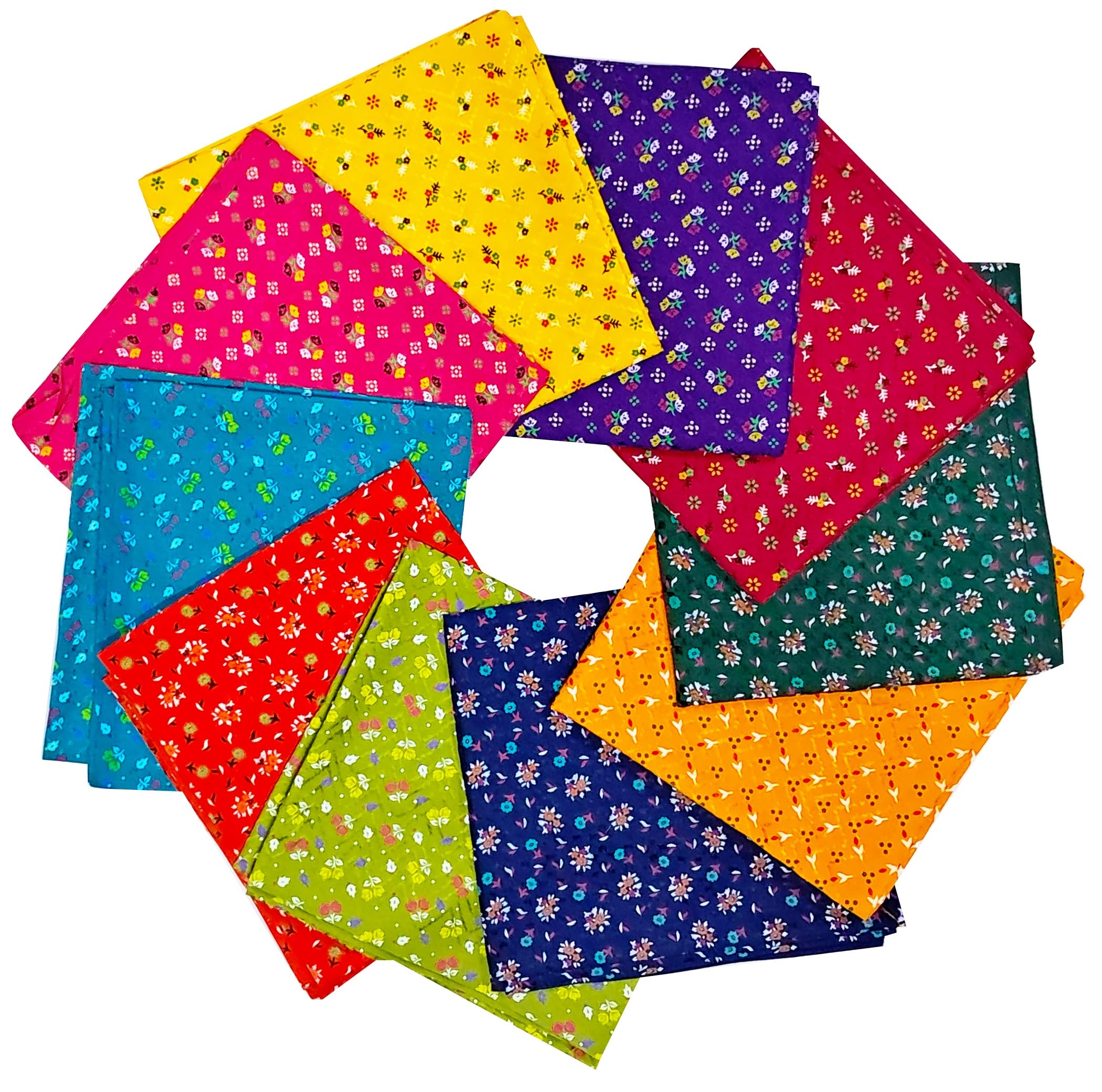 Printed Blouse Piece Material | Cotton Blouse Material for Women | Women’s Unstitched Blouse Material 1 meter | Gift for Wedding, Navratri Durga Puja Oti Bharan Ugadi, Haldi-kumkum, Pack of 10