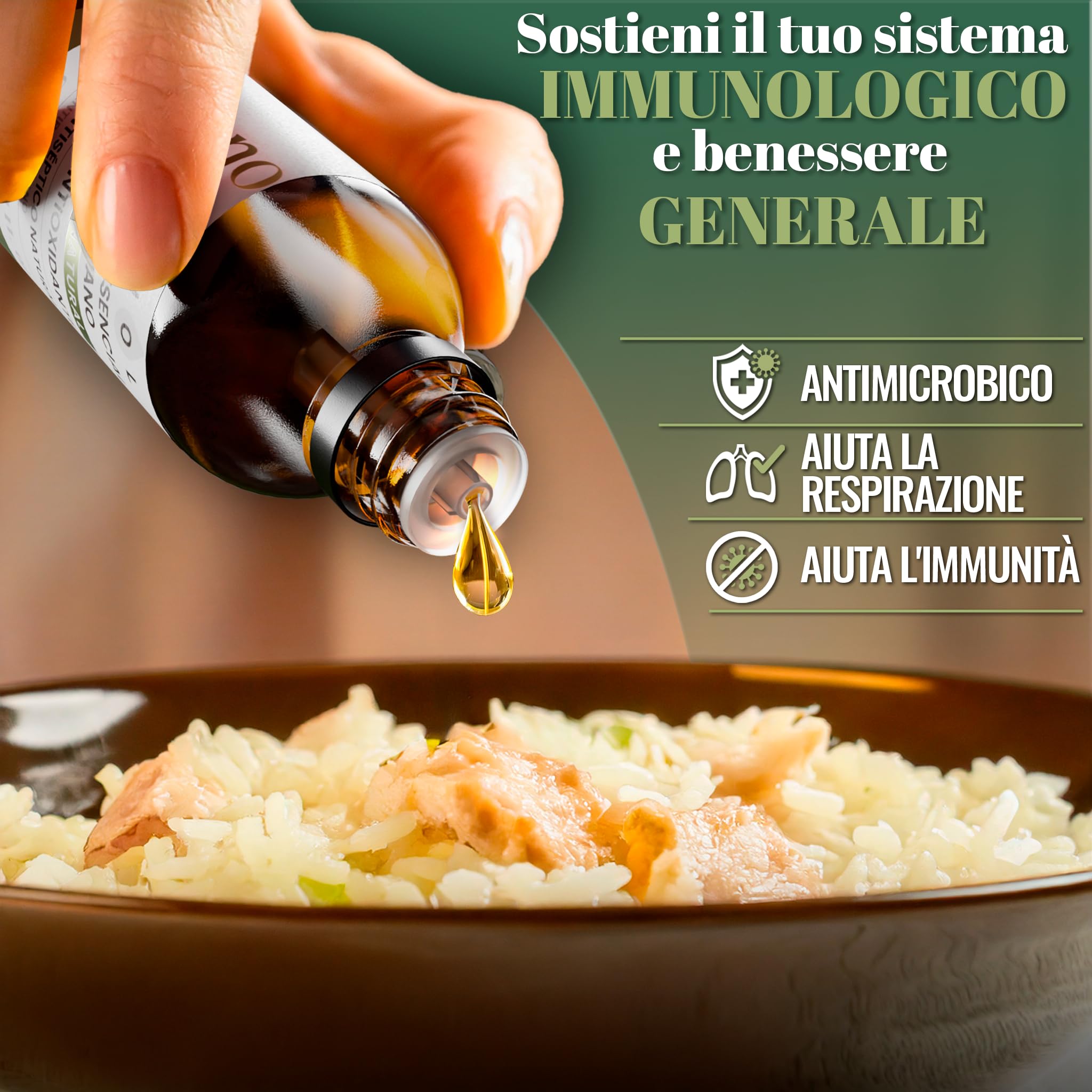 Olio di Origano 30ml Puro – Olio Essenziale di Origano Naturale per Uso Alimentare e Terapeutico – Ricco di Carvacrolo – Origano Microincapsulato in Gocce Concentrate