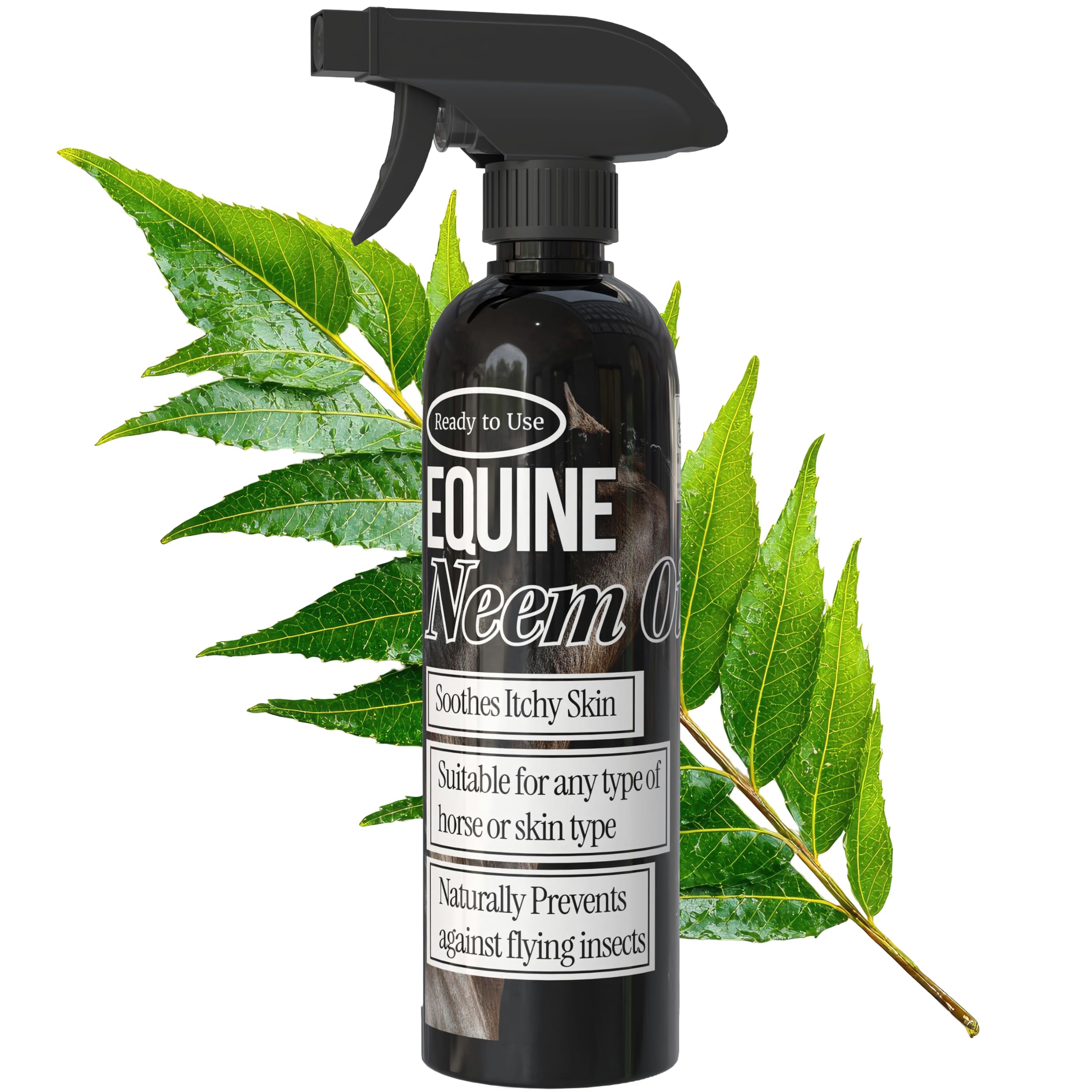 Equine Neem Oil Spray – Natural Fly Repellent & Skin Soother for Horses | Organic Insect & Mite Protection | Coat Conditioner & Itch Relief | Eco-Friendly Horse Care (500ml)