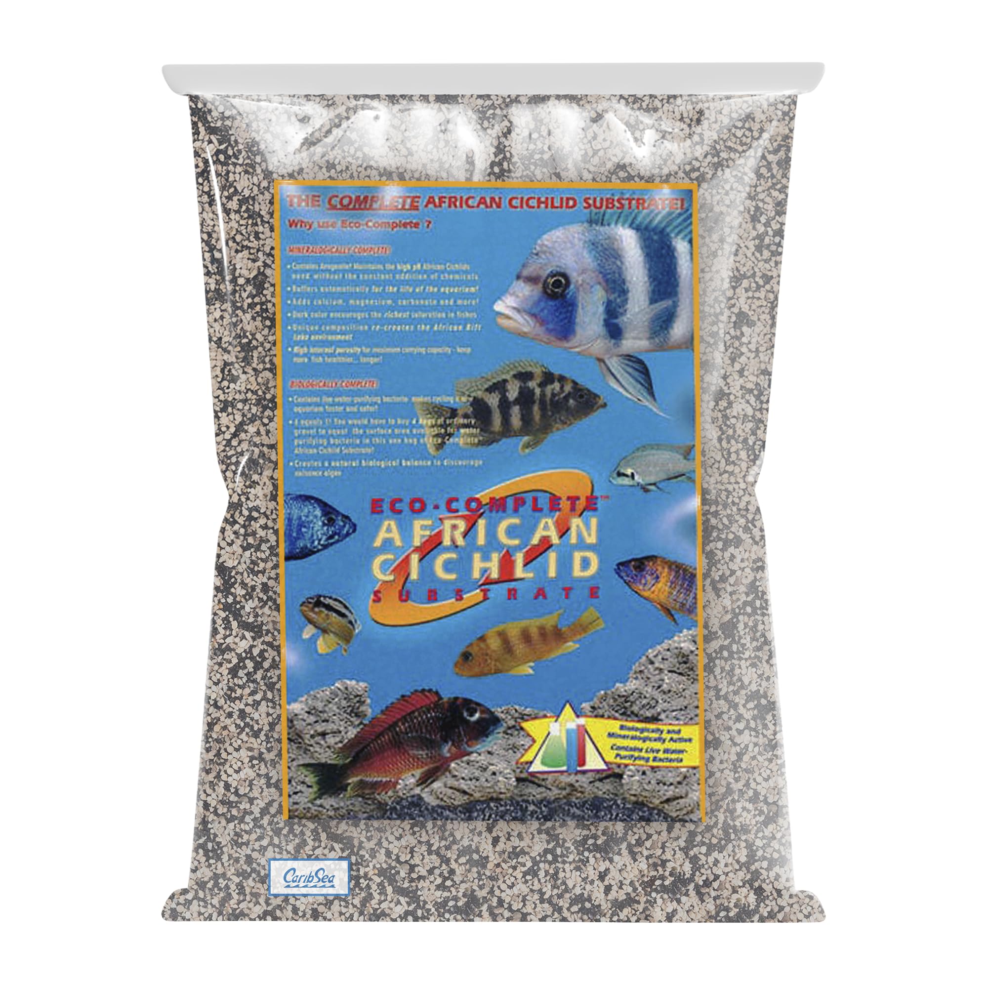 Carib Sea Eco-Complete African Cichlid Substrate – 20 lb – Live Sand for Aquariums – Supports High pH, Buffers Water for Life – Ideal for African Cichlids