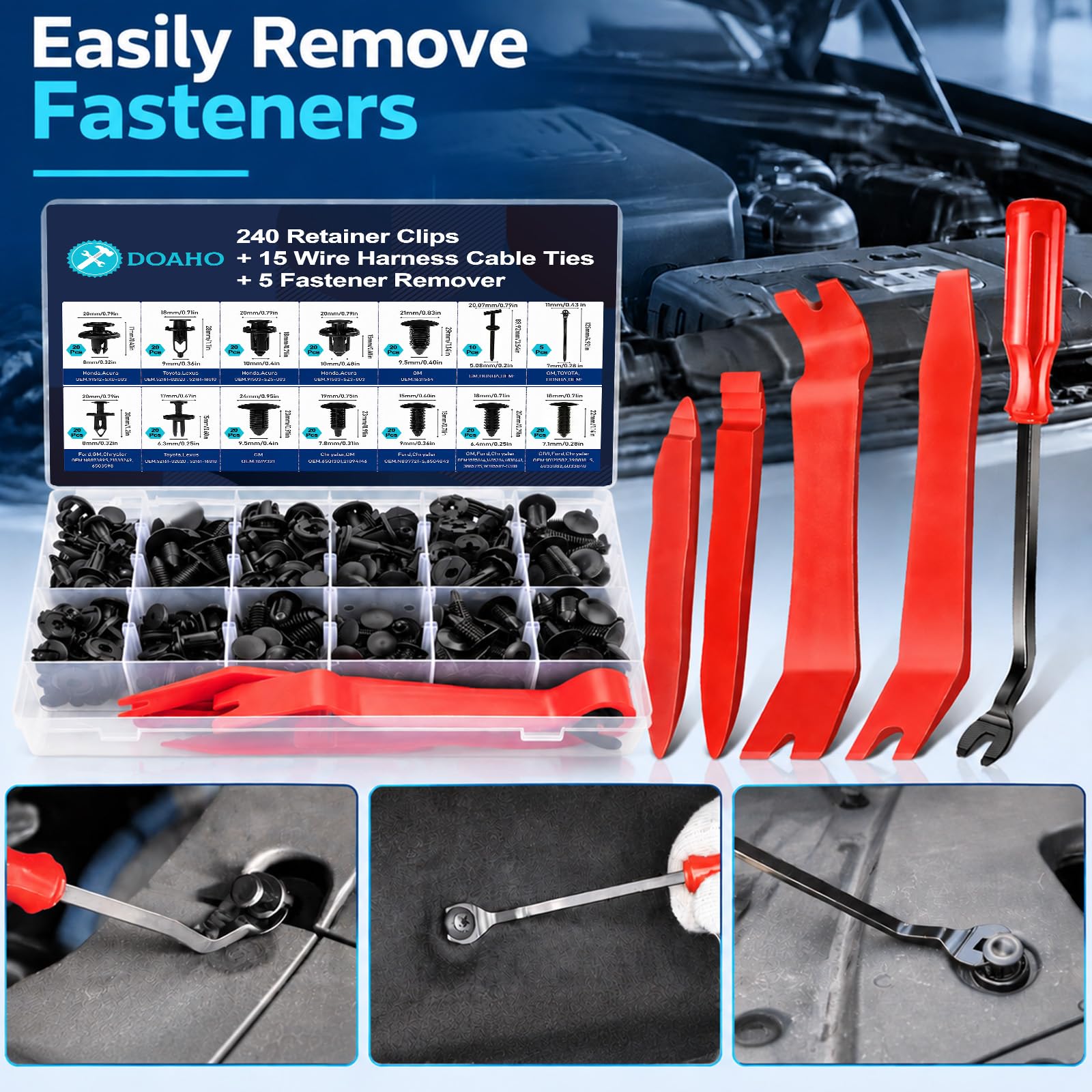 Auto Retainer Clips Kit - 260PCS for Car Trim -4