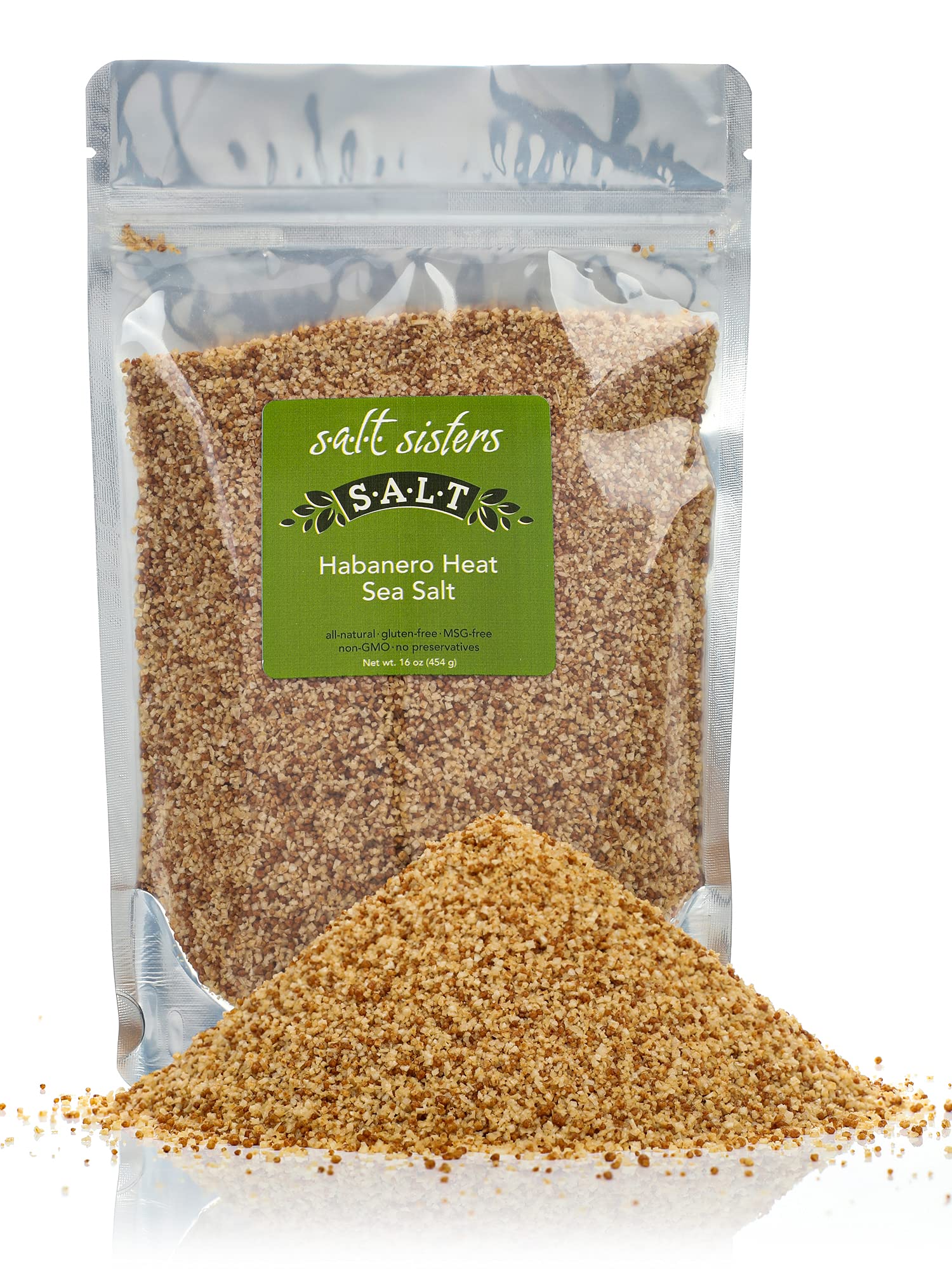 s.a.l.t. sisters Habanero Heat Sea Salt | All-Natural, Gluten Free, MSG Free, Non-GMO | Easily Dissolvable Chile Infused Coarse Sea Salt | Versatile