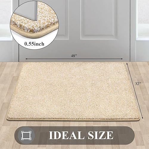Miniatura 2 de HEBE Tapete para interiores y exteriores, 32 x 48 pulgadas, suave, absorbente, para puerta delantera, de perfil bajo, tapetes de entrada para
