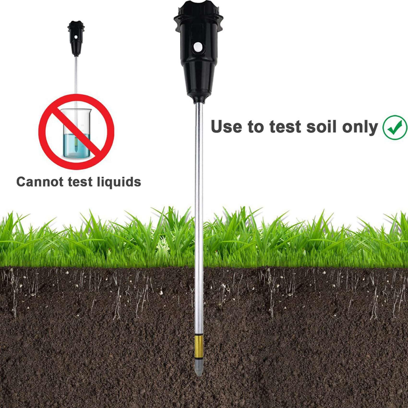 2X Medidor de Humedad de PH de Suelo Profundo de Sonda Larga 2 en 1 Probador-Higrómetro de Prueba Profesional para Plantas de Maceta Grandes Jardinería Agricultura