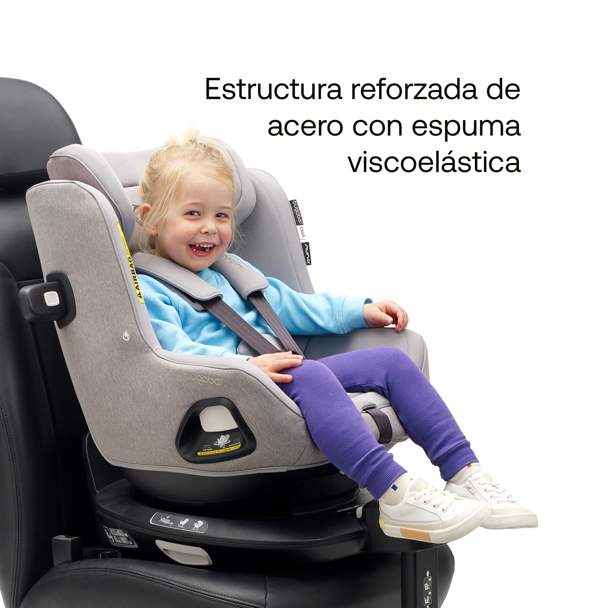 Bugaboo Owl by Nuna Silla de coche, desde el nacimiento hasta los 4 Años | 0-18 kg, Rotación 360 grados, Orientación Trasera y Delantera, Grupo 0+/1, Confort y Seguridad, Negra