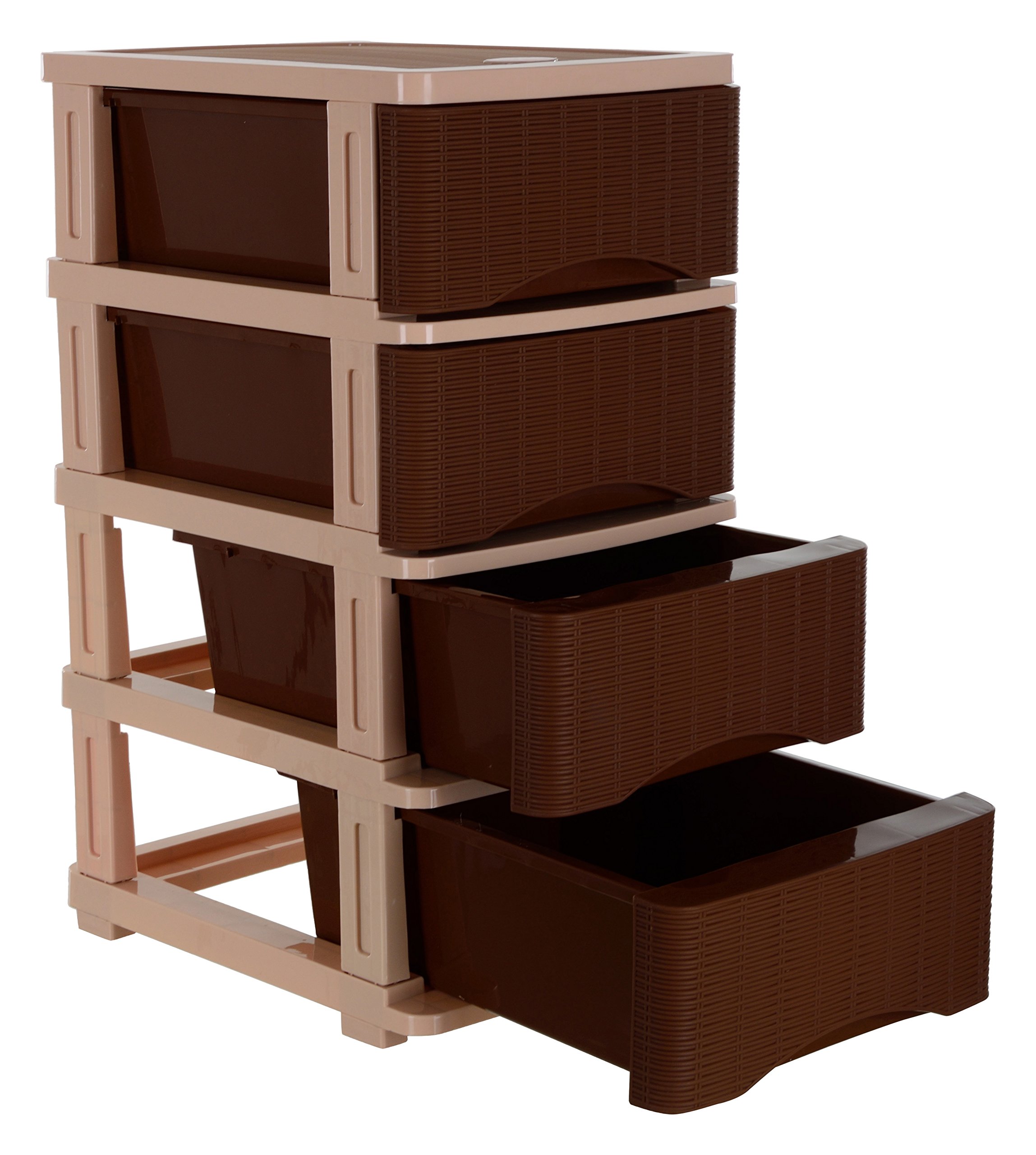 Nayasa Brown Plastic Drawer - Storage Solution -3