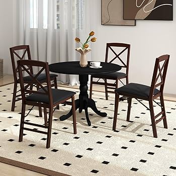 Amazon.com - Julimoon Round Dining Table for 4, Rustic