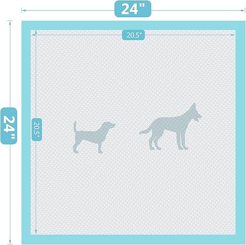 Miniatura 7 de Almohadillas grandes para entrenamiento de mascotas y cachorros, almohadilla para orina para perros de 24 x 24 pulgadas, 80 unidades súper