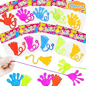 Halloween Sticky Hands & Feet Party Favors Supplies for Kids (20 PCS), Birthday Pinata Goodie Bag Stuffers Fillers for Toddlers, Classroom Students Treats Prizes Toys Gifts for Boys Girls