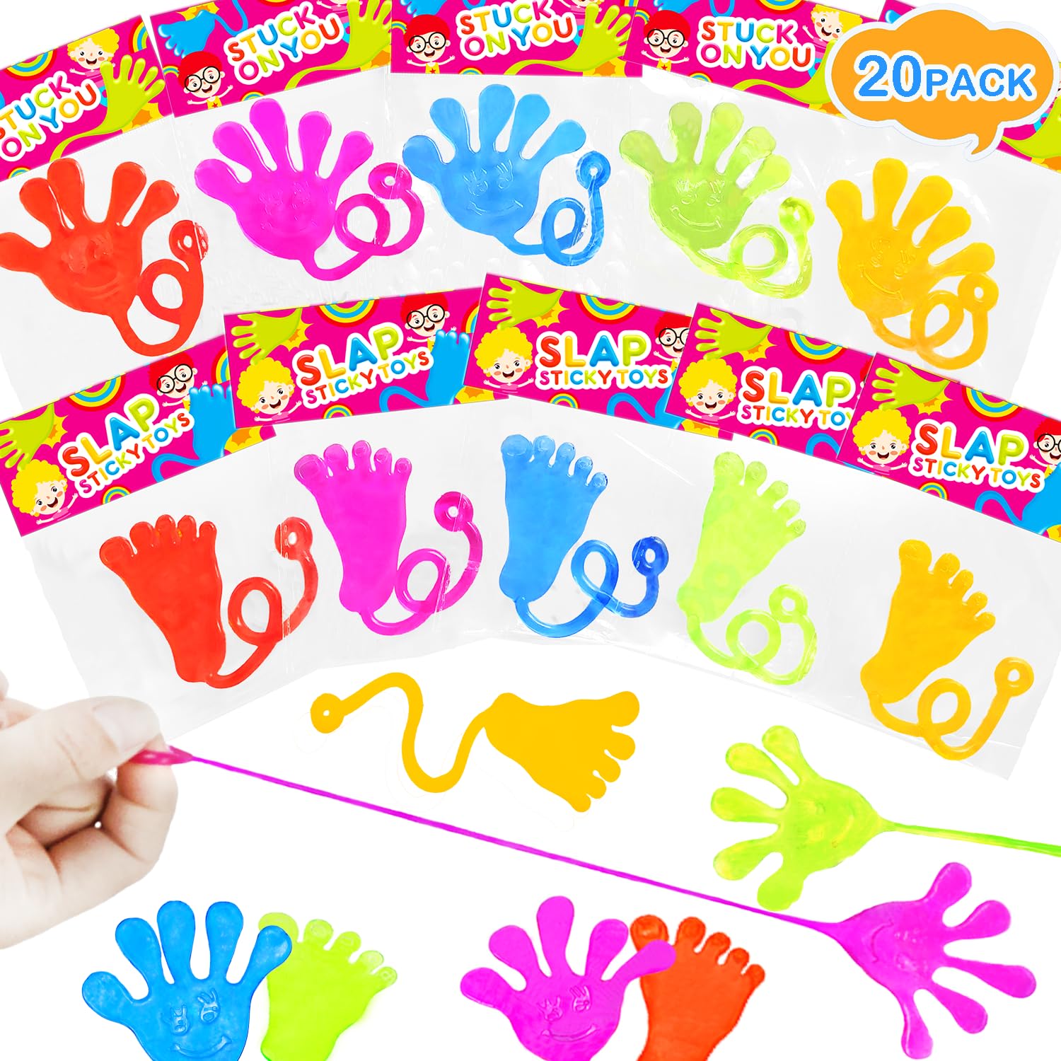 Sticky Hands & Feet Party Favors Supplies for Kids (20 PCS), Christmas Birthday Pinata Goodie Bag Stocking Stuffers Fillers for Toddlers, Classroom Students Treats Prizes Toys Gifts for Boys Girls Sticky Hands & Feet Party Favors Supplies for Kids (20 PCS), Christmas Birthday Pinata Goodie Bag Stocking Stuffers Fillers for Toddlers, Classroom Students Treats Prizes Toys Gifts for Boys Girls