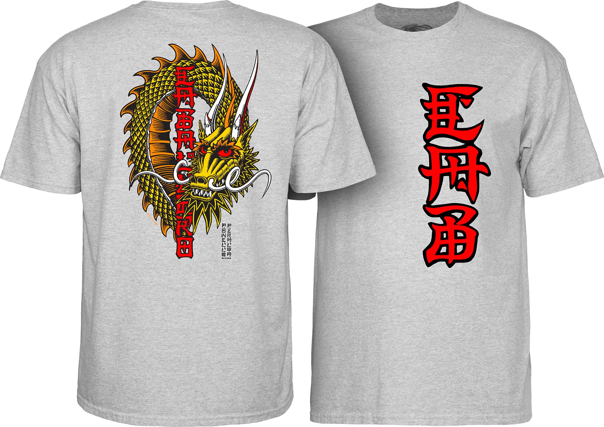 Powell Peralta Steve Caballero Ban This Dragon T-Shirts, Sport Gray, XL