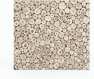 Wandpaneel aus Wacholderholz 50×50×3cm, Hirnholz-Mosaik, Für Sauna, Spa und Innenräume, Mit kräftigem Wacholderduft, Feuchtigkeitsresistent